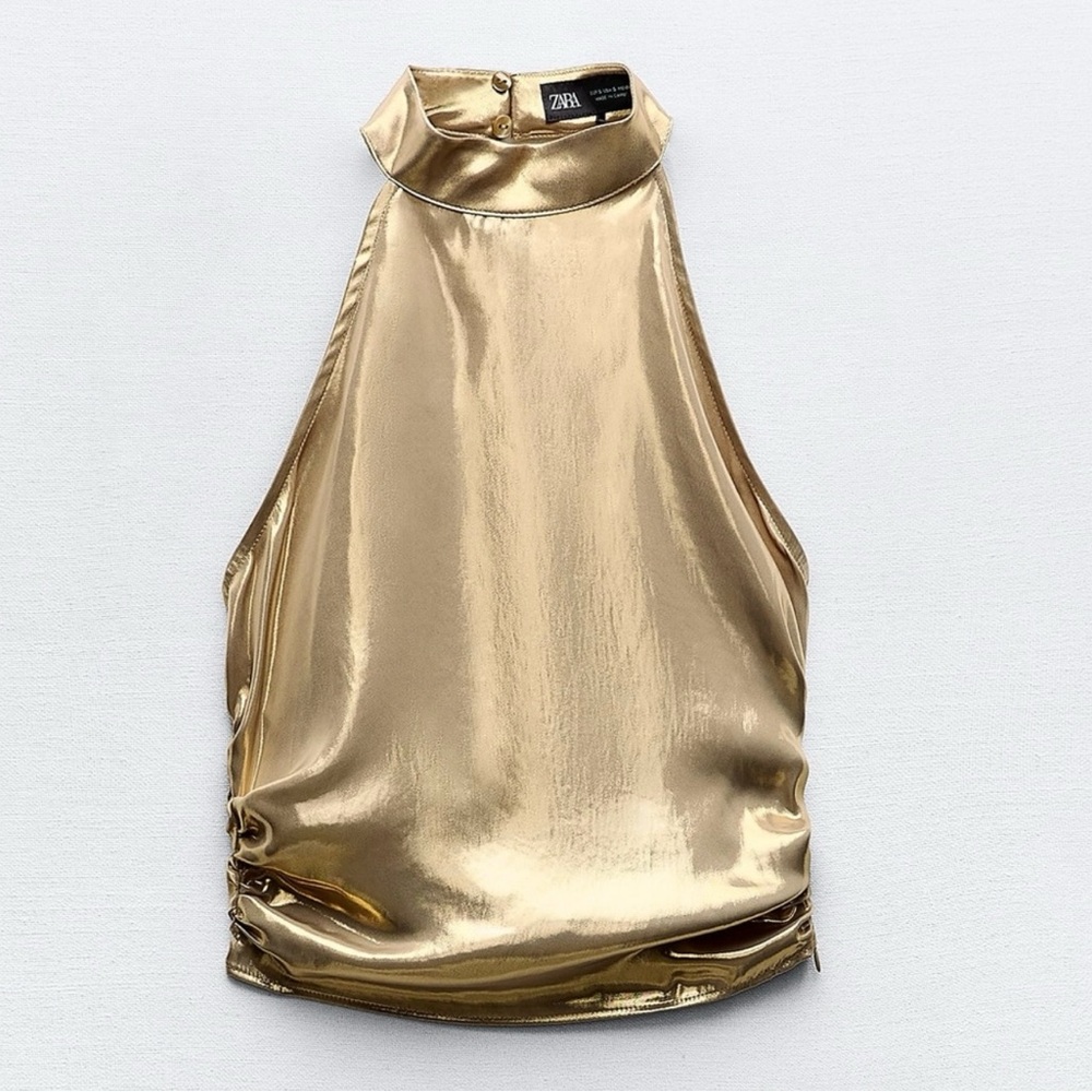 Zara gold halter top